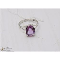 #26-NATURAL AMETHYST RING .925 STAMPED