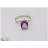Image 1 : #26-NATURAL AMETHYST RING .925 STAMPED