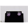 Image 1 : #25-NATURAL AMETHYST EARRINGS .925 STAMPED