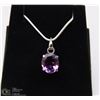Image 1 : #24-NATURAL AMETHYST PENDANT .925 STAMPED