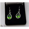 Image 1 : #6- GREEN PERIDOT GEMSTONE EARRINGS