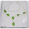 Image 1 : #8- GREEN PERIDOT GEMSTONE NECKLACE
