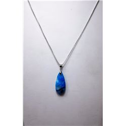#5 - BLUE CRAZY LACE AGATE PENDANT & CHAIN