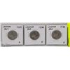 Image 1 : 3 CANADIAN 25 CENT SILVER COINS INCL 1937,1938