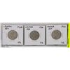 Image 1 : 3 CANADIAN 25 CENT SILVER COINS INCL 1928,1930,