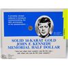 Image 1 : SOLID GOLD JFK COIN