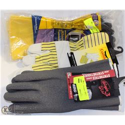 LOT OF 4 PAIRS OF ASST GLOVES INCL DISPOSABLE