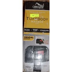 GIBRALTAR BLACK TOUGH BODY GAUGE STEEL MAIL BOX