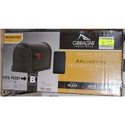 GIBRALTAR BLACK STEEL DECORATIVE MAILBOX