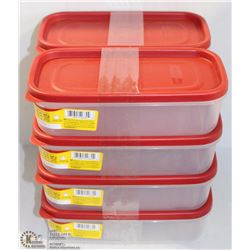 LOT OF 8 RUBBERMAID PORTABLE FOOD CONTAINERS
