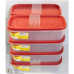 LOT OF 8 RUBBERMAID PORTABLE FOOD CONTAINERS