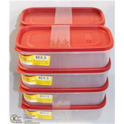 LOT OF 8 RUBBERMAID PORTABLE FOOD CONTAINERS