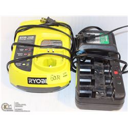 RYOBI 1 CHARGER AND ENERGIZER UNIVERSAL CHARGER