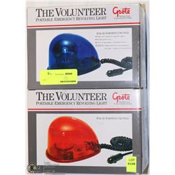PAIR OF GROTE PORTABLE EMERGENCY REVOLVING LIGHTS