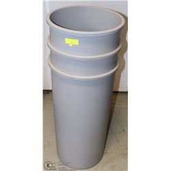 LOT OF 3 CIRCULAR SOFT PLASTIC WASTE BINS