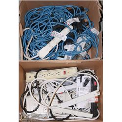 2 BOXES OF POWER BARS AND EXTENSION CORDS
