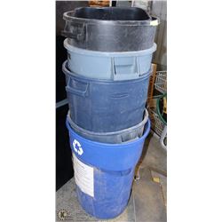 LOT OF 7 ASSORTED NAME BRAND WASTE BINS