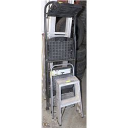LOT OF 3 ASSORTED SIZE STEP LADDERS