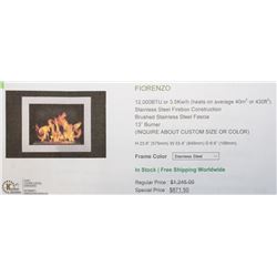 FIORENZO STAINLESS STEEL 13" ELECTRIC FIREPLACE