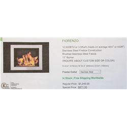 FIORENZO STAINLESS STEEL 13" ELECTRIC FIREPLACE
