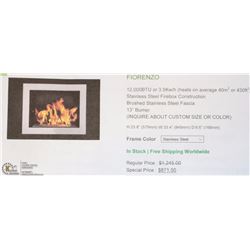 FIORENZO STAINLESS STEEL 13" ELECTRIC FIREPLACE