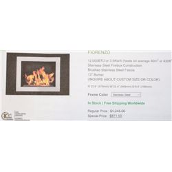 FIORENZO STAINLESS STEEL 13" ELECTRIC FIREPLACE