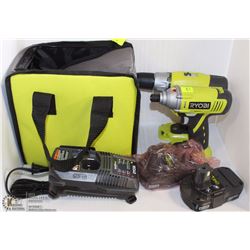 NEW RYOBI 18V COMPLETE DRILL DRIVER SET INCL 2