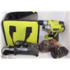 Image 1 : NEW RYOBI 18V COMPLETE DRILL DRIVER SET INCL 2