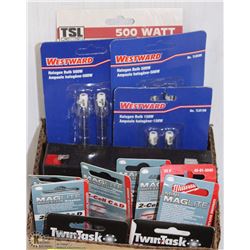 LOT OF ASST MAGLIGHT LIGHT BULBS, HALOGEN BULBS AND