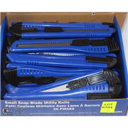 SMALL CASE OF WESTWARD SMALL SNAP BLADE KNIVES