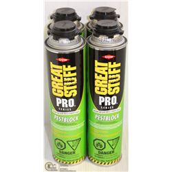 LOT OF 4 DOW PEST BLOCK INSULATING FOAM SEALANT