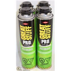 LOT OF 4 DOW PEST BLOCK INSULATING FOAM SEALANT