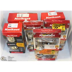 LOT OF 6 ASST KWIKSET DOOR ENTRY HANDLES