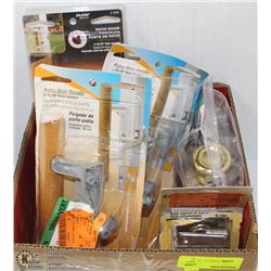 LOT OF PATIO DOOR HANDLES, AND MORE