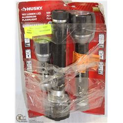 LOT OF 3 HUSKY DURABLE FLASHLIGHTS