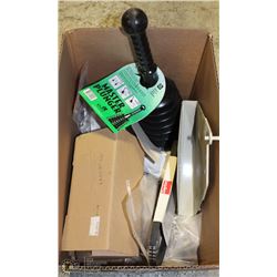 LOT OF MISC ITEMS, INCL PLUNGER, CUTTING GUARD,