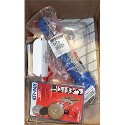 LOT W/ WESTWARD DISPENSER GUN, ELASTIC KEYBACK