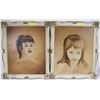 Image 1 : 2 OIL PAINTINGS. WOMEN WITH SHORT BANGS