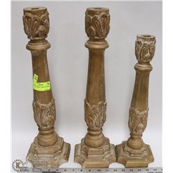 LOT OF 3 LARGE CANDLE HOLDERS