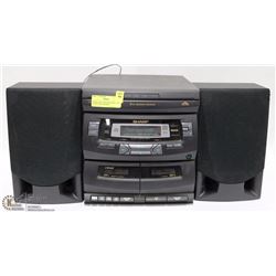 SHARP 3 DISC CHANGER SHELF TOP STEREO WITH REMOTE