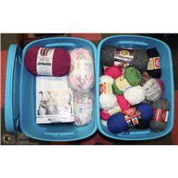 LOT OF 2 TOTES OF VARIOUS YARN