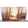 Image 1 : LARGE OIL ON CANVAS FOREST PICTURE