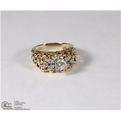 14K YELLOW GOLD WITH WHITE GOLD SETTING RING W/COA