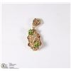 Image 1 : 14K YELLOW GOLD PERIDOT AND DIAMOND PENDANT W/COA