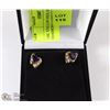 Image 1 : 14K YELLOW GOLD, AMETHYST & DIAMOND EARRINGS W/COA