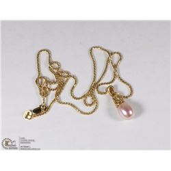 14K YELLOW GOLD AND FRESHWATER CULTURED PEARL