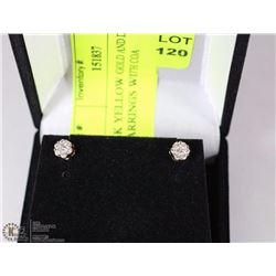 14K YELLOW GOLD AND DIAMOND EARRINGS WITH COA