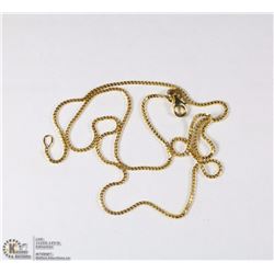 14K YELLOW GOLD 18" HIGH POLISHED CHAIN WITH COA