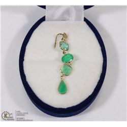 14KT EMERALD & DIAMOND SET  PENDANT