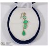 Image 1 : 14KT EMERALD & DIAMOND SET  PENDANT